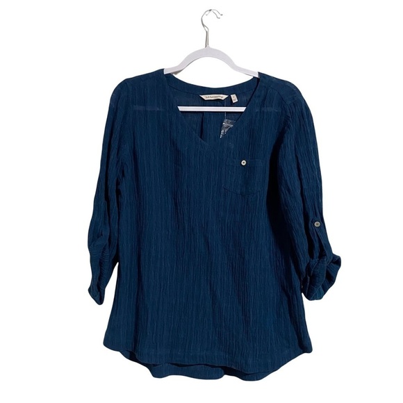 Soft Surroundings Topanga Top in Deep Blue Sea, New With out Tags - Picture 2 of 7